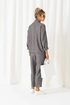 Костюм брючный 6459 полоска+графит Beautiful&Free