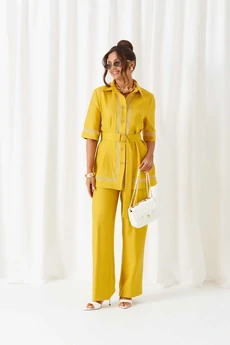 Костюм брючный 6461 горчица Beautiful&Free