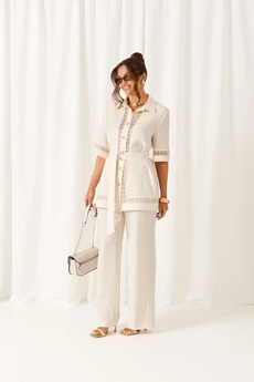 Костюм брючный 6461 белый Beautiful&Free