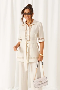 Костюм брючный 6461 белый Beautiful&Free