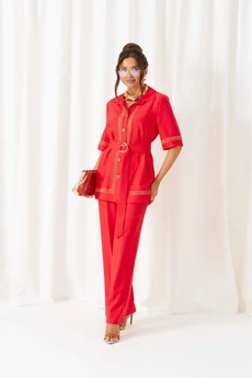 Костюм брючный 6461 красный Beautiful&Free