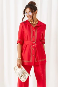 Костюм брючный 6461 красный Beautiful&Free