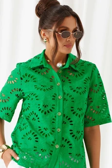 Костюм брючный 6463 бело-зеленый Beautiful&Free