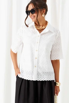 Костюм брючный 6463 бело-черный Beautiful&Free