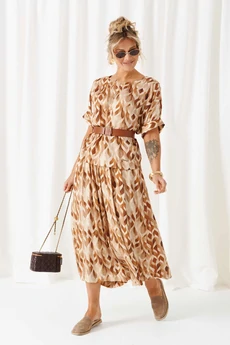 Костюм брючный 6464 бежево-ореховый Beautiful&Free