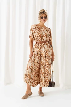 Костюм брючный 6464 бежево-ореховый Beautiful&Free