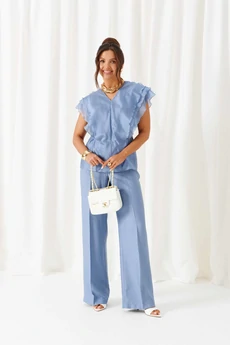 Костюм брючный 6467 голубой Beautiful&Free