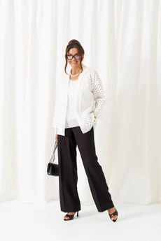 Костюм брючный 6469 бело-черный Beautiful&Free