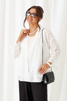 Костюм брючный 6469 бело-черный Beautiful&Free