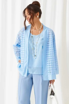 Костюм брючный 6469 голубой Beautiful&Free