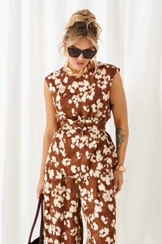 Костюм брючный 6476 молочно-коричневый Beautiful&Free