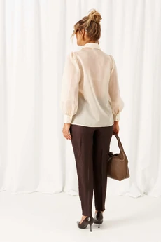 Костюм брючный 6496 шоколадный + молочный Beautiful&Free