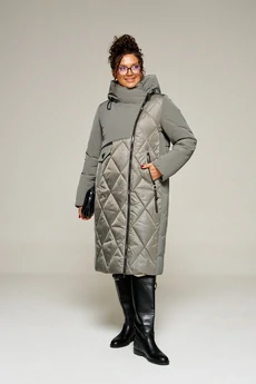 Пальто 8023 серый Beautiful&Free