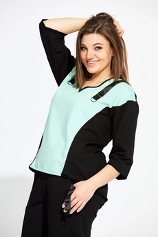 Спортивный костюм 3005 мятно-черный BegiModa