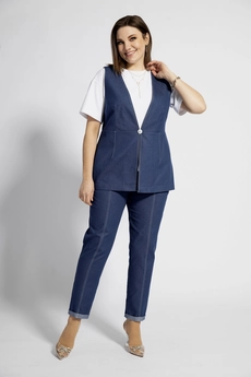 Костюм брючный 3024 темно-синий BegiModa