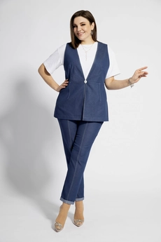 Костюм брючный 3024 темно-синий BegiModa