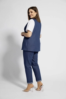 Костюм брючный 3024 темно-синий BegiModa