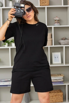 Костюм с шортами 3039 черный BegiModa
