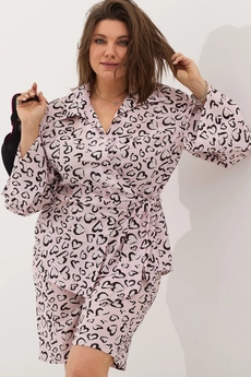 Костюм с шортами 3062 розовый + сердце BegiModa