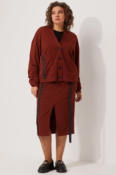 Костюм с юбкой 3077 терракот BegiModa