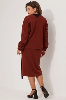 Костюм с юбкой 3077 терракот BegiModa