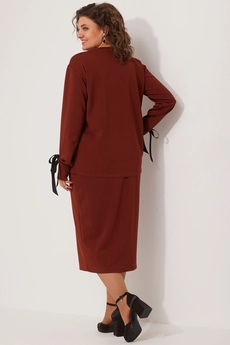 Костюм с юбкой 3078 терракот BegiModa