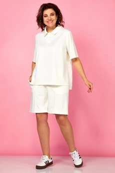 Костюм с шортами 3092 молочный BegiModa