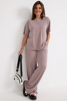 Костюм брючный 3096 розовый пепел BegiModa