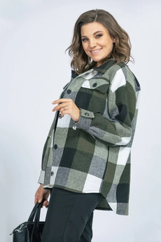 Рубашка 4018 хаки + клетка BegiModa