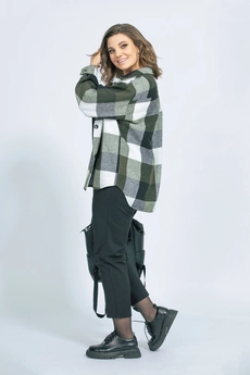 Рубашка 4018 хаки + клетка BegiModa