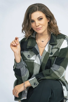 Рубашка 4018 хаки + клетка BegiModa