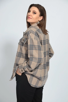 Рубашка 4023 песочно-голубой BegiModa