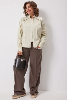 Блузка 4135 зелёная дыня BegiModa