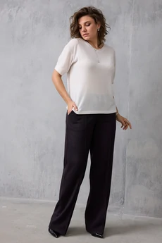 Брюки 6079 черный баклажан BegiModa