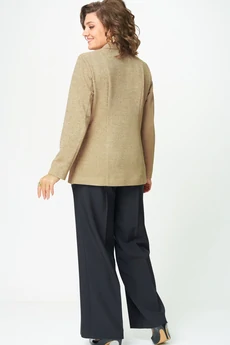 Костюм брючный 203+601 бежевый + черный БелЭльСтиль