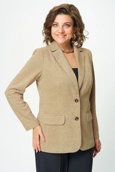 Костюм брючный 203+601 бежевый + черный БелЭльСтиль