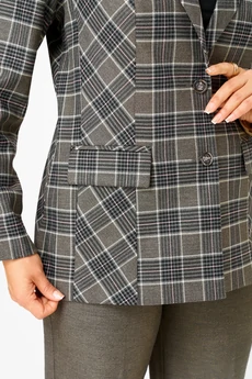 Жакет 412 клетка коричневая-1 БелЭльСтиль