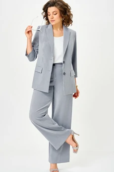 Костюм брючный 412+601 голубая полоска БелЭльСтиль