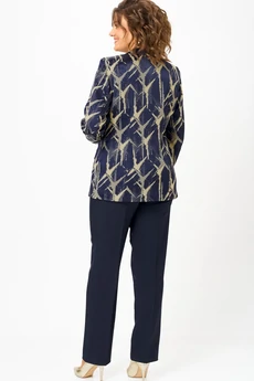 Костюм брючный 412+596 синий+золото БелЭльСтиль