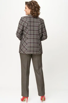 Костюм брючный 412+609 клетка+красный БелЭльСтиль