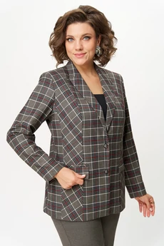 Костюм брючный 412+609 клетка+красный БелЭльСтиль