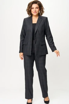 Костюм брючный 412+609 клетка+серый БелЭльСтиль