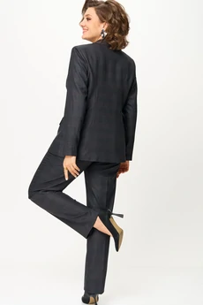 Костюм брючный 412+609 клетка+серый БелЭльСтиль