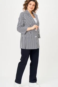 Костюм брючный 726+609 синий + полоска БелЭльСтиль