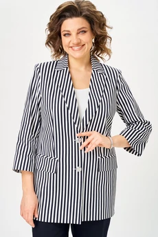 Костюм брючный 726+609 синий + полоска БелЭльСтиль