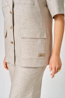 Костюм брючный 837+601 бежевый БелЭльСтиль