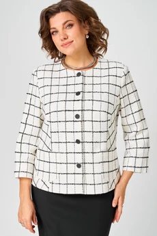 Костюм с юбкой 861+557 бело-черный БелЭльСтиль