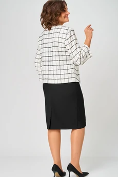 Костюм с юбкой 861+557 бело-черный БелЭльСтиль