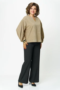 Костюм брючный 876+601 бежево-черный БелЭльСтиль