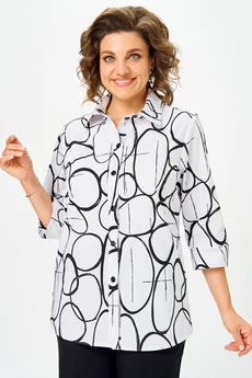 Блузка 877 бело-черный БелЭльСтиль